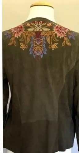 Johnny Was EMBROIDERED MOANA SUEDE JACKET NWT RARE (oversized)