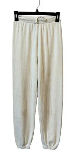 SKIMS Cotton Ribbed Jogger Pant Women's XXS Marble Ivory Sweatpants Comfy NWT
