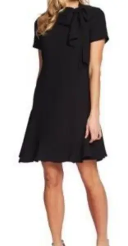 CeCe NWT black sheath dress with neck tie, women's size 6