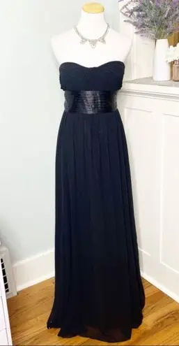 Bill Levkoff Black Bridesmaid Dress Long Formal Gown Strapless Chiffon