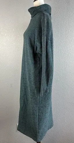 Akimbo Sustainable Midi Sweater Dress Size Large Green Cotton Minimal Lagenlook