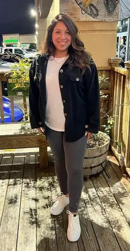 Esley Casual Large Vintage Irregular Shirt Jacket