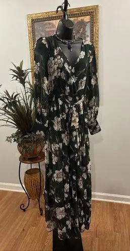 MiSC Elevated Basics Women Cap Long Sleeve V Neck Dress SM Belted Elastic Waist