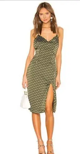 Revolve Rachelle Midi‎ Dress in Olive & White