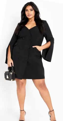 City Chic Kallie Blazer Black Dress