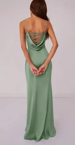 Azazie Barbie™ 1005 Matcha Mermaid Corset Stretch Satin Bridesmaid Dress