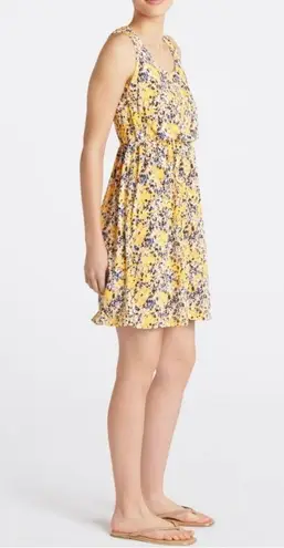 Kaileigh Yellow Floral Tasha Knit Mini Dress - Size: Large