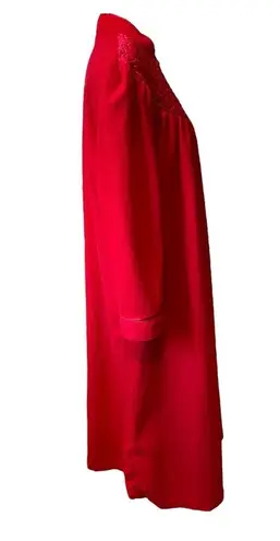 Maryann’s Boutique Vintage Red Felt Quilted Zip Long Sleeve Evening Sleep Coat Size M