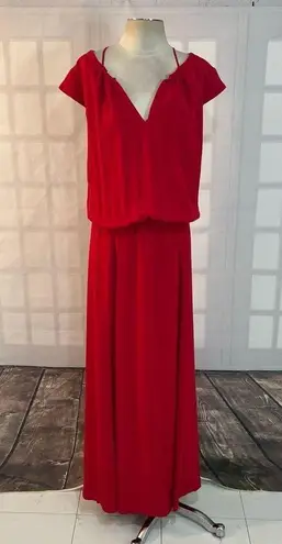 Ba&sh wolga solid cherry red strappy maxi dress size 2 or medium