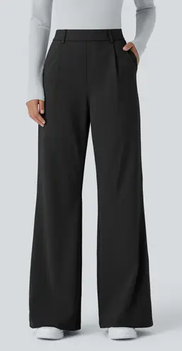 Halara High Waisted Side Pocket Work Flare Pants Black Womens Large Petite