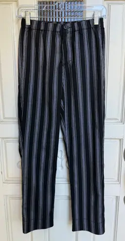 John Galt John Galt Black & White Striped Pants Casual Cropped Trousers Size XS/Small