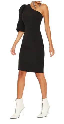 Black Halo Women's Cooper Sheath Dress One Shoulder Puff Sleeve In Black Size 0