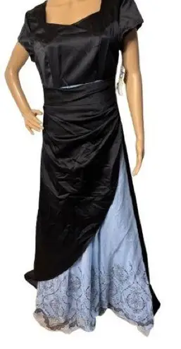 Vintage 90s Black/Light Blue Jody California Modest Prom Formal Dress Size 9 NEW