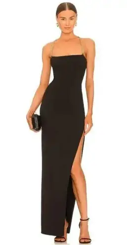 Nookie Estella Gown Maxi Dress Gold Chain Strap Formal Gala Party Prom Black XL