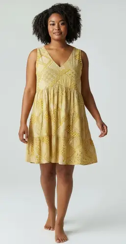Sincerely Jules XL Butter Yellow Bandana Print Tiered Midi Dress Boho Festival