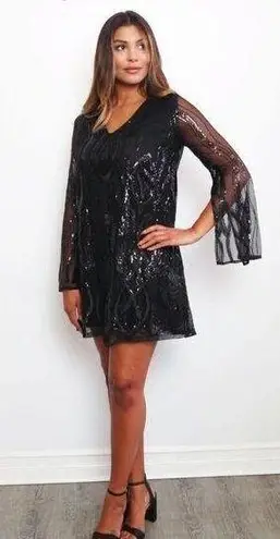 Three Eighty Two  Karlen Split Sleeve Sequin Dress