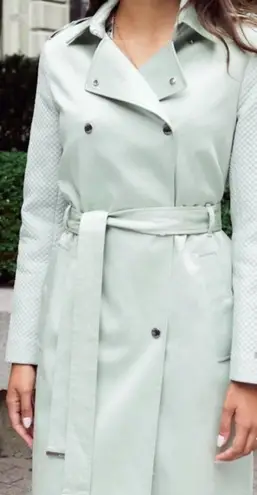 SOIA & KYO "Kya" Trench Coat w/Quilted Sleeves XL New w/Tag + Hanger Retail $445