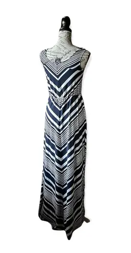 Market & Spruce Womens Sleeveless Striped Blue And White Maxi M
