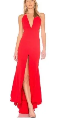 Fame and Partners Surreal Dreamer Red Deep V-Neck Maxi Dresses