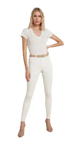 L'Agence Becca Vintage White Shirt V-neck Short Sleeve Women's Petite Small NWT