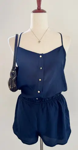 Collective Concepts  Navy Blue Buttoned Casual Romper (NWT) - Image 1