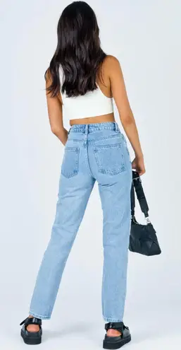 Princess Polly Cofield Mom Jeans Patch Denim