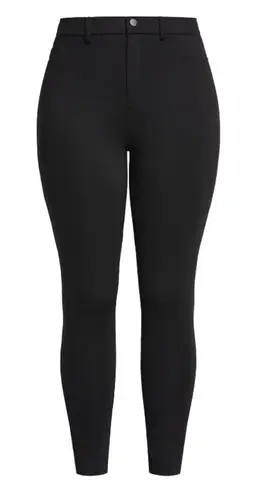 City Chic NEW Plus 16 1X Black Subtle Legging Pants Stretch