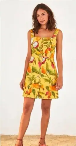 Farm Rio Fruit Lovers Linen Mini Dress XS