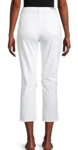 L'Agence NWT  Audrina High Rise Straight Jean in Blanc Worn Destruct - Size 32