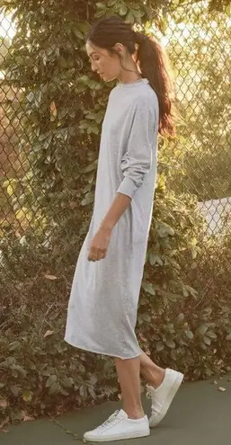 NWT Frank & Eileen Funnel Neck Midi in Gray Melange Essential Jersey Dress L Size L