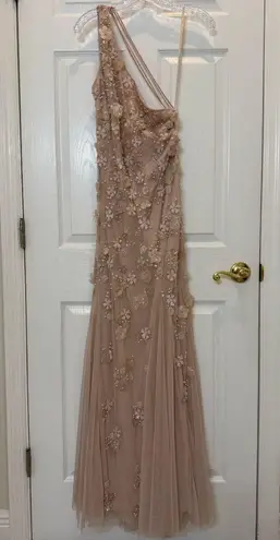 Mac Duggal NWT 9168 Pink Embellished One Shoulder Strappy Trumpet Gown Size 4