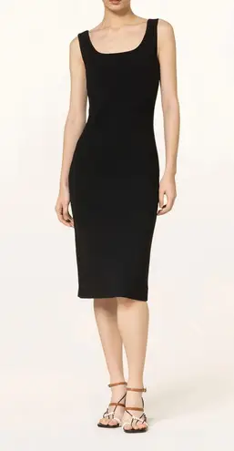 Max Mara Onagro Black Wool Blend Midi Dress Size S FLAW