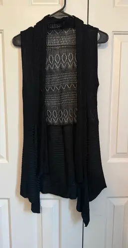 Black Crochet Knit Open