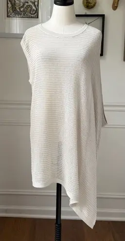 ALLSAINTS Aster Tee Top Relaxed Asymmetrical Ivory Ecru Open Knit L