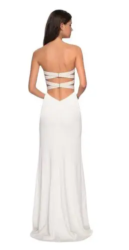 La Femme Strapless Jersey Gown