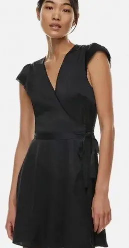 Wilfred Mademoiselle Black Satin Wrap Dress