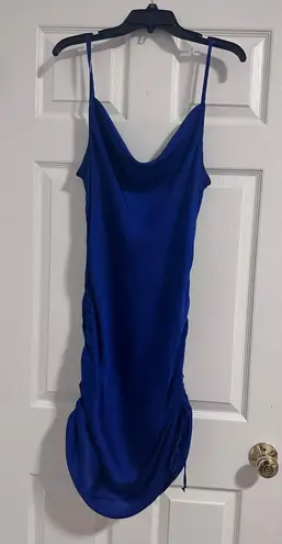 EXPRESS Blue Slip On Mini Dress w/ Side Ties