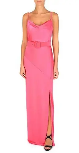 Julia Jordan Satin Cowl Neckline Sleeveless Beltless Pink Maxi Dress