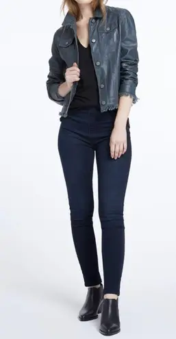 Jakett JKT NYC Alexa Jean Burnished Grey Leather Jacket Size M Gray Size M