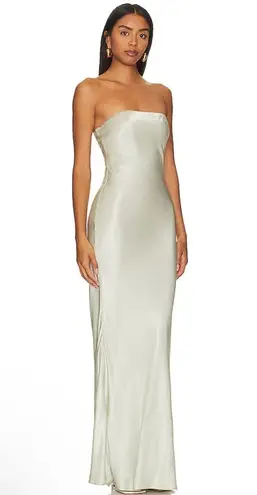 Stone Cold Fox NEW NWOT X Revolve Mikayla Strapless Maxi Gown In Sage Green