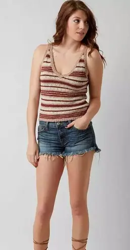 Free People Ditsy Stripe Knit Tank Top