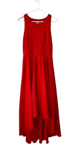 Hutch ANTHROPOLOGIE Asymmetric Red Maxi Dress Sz M