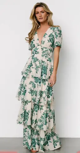 Baltic Born NWOT Green Ruffle Maxi Dress
