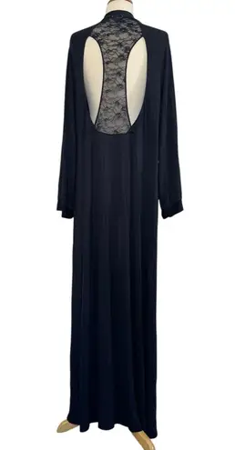 SAVAGE X Fenty Black Lace Cut Out Silky Robe Bedroom Boudoir Sexy Size M/L