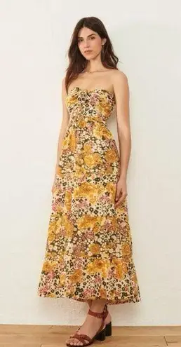 Ba&sh Dalid Ocre Strapless Dress
