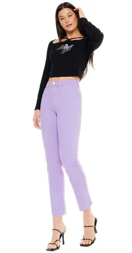 KANCAN Zandria Ultra High Rise 90's Straight Leg Denim Jeans Lavender NWT 10 30W Purple Size 30