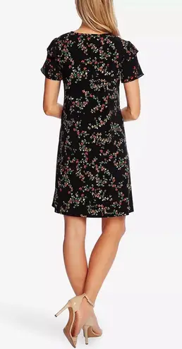 CeCe NWT by Cynthia Steffe Black Blustery Buds Floral Shift Dress