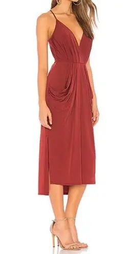 BCBGeneration NWT  Ruby Wine Midi Faux Wrap Dress Size XS