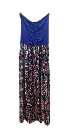 Felicity and Coco  purple abstract strapless open twist back dress size medium - Image 7