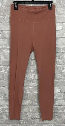Pact High Waisted Ribbed Leggings in Clay Rose Pink Size L